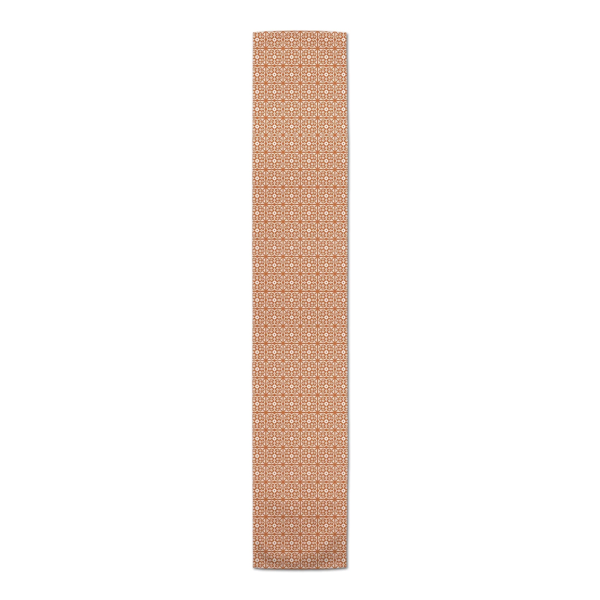 Pattern Twill Creative Table Runner Orange Tile Products Poly 16x72