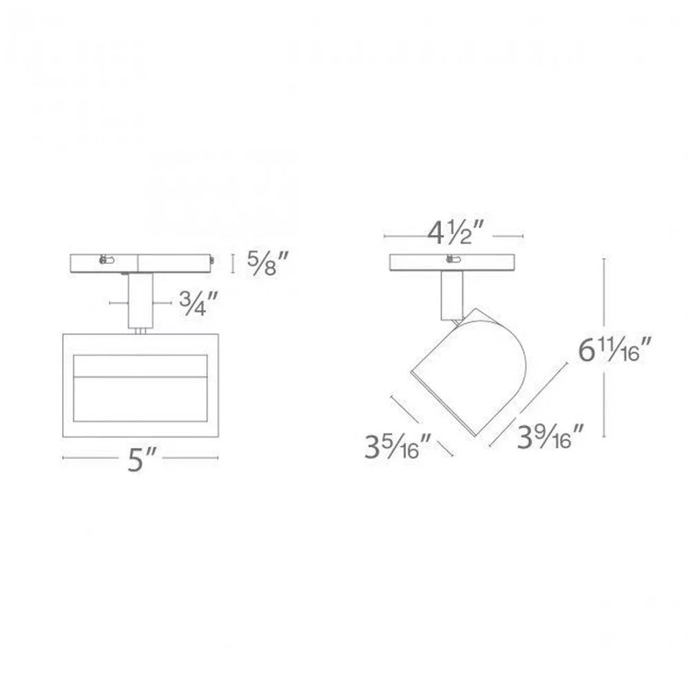 Flood Inches in design-3.4 Lighting-20W 3000K Wide by Monopoint High-White Inches Light Contemporary Wall MO-3020W-930-WT-WAC 6.73 9CRI LED Wash 1