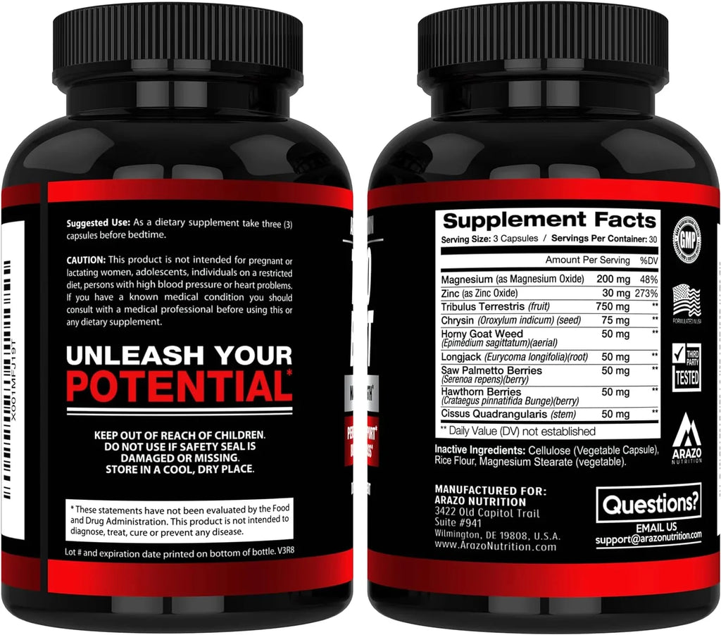 Natural Horny - Herbal & Test Pills - Potent Hawthorn, - Minerals Growth TestoBoost Muscle Weed, 90 Capsules Supplement Arazo Tribulus, Booster Goat Zinc, Boost Nutrition -