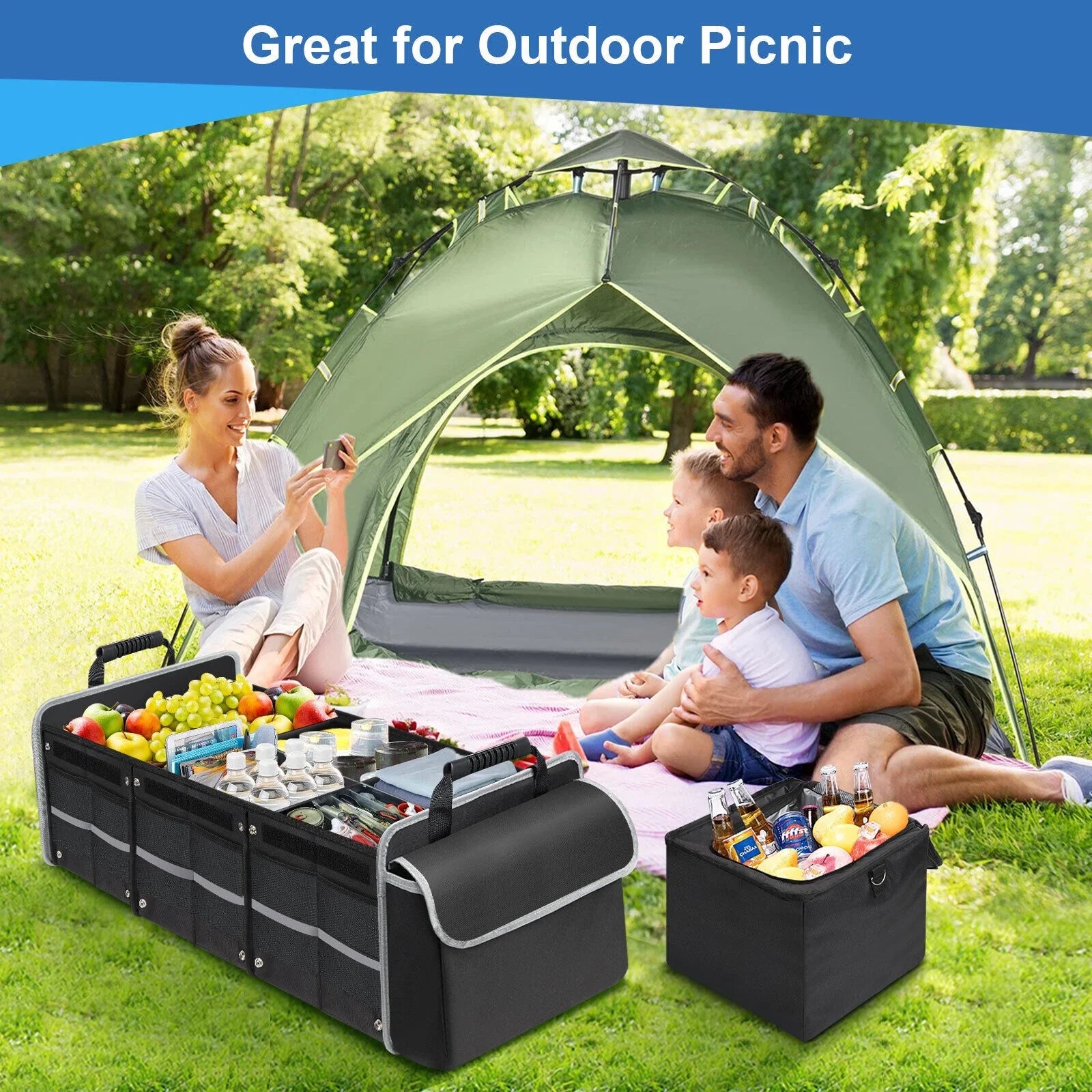 SUV Storage Multi Compartment Trunk Organizer Cargo for Truck US Car Container