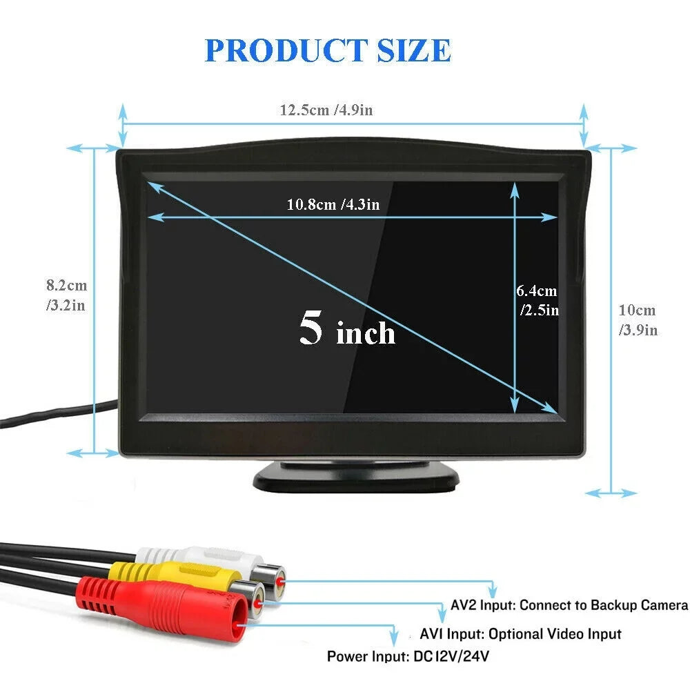 Night HD Parking View Monitor System + Vision Car Wireless Rear Backup 5" Camera