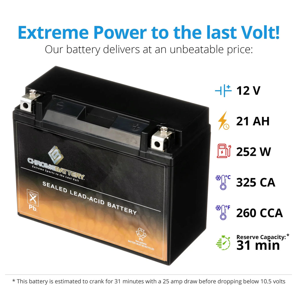 Cca) Arctic 650 Prowler (50-n18l-a3 for Chrome 650cc Ah, 12 Utv Y50-n18l-a3 260 Battery 2008 Battery Cat Volt,20