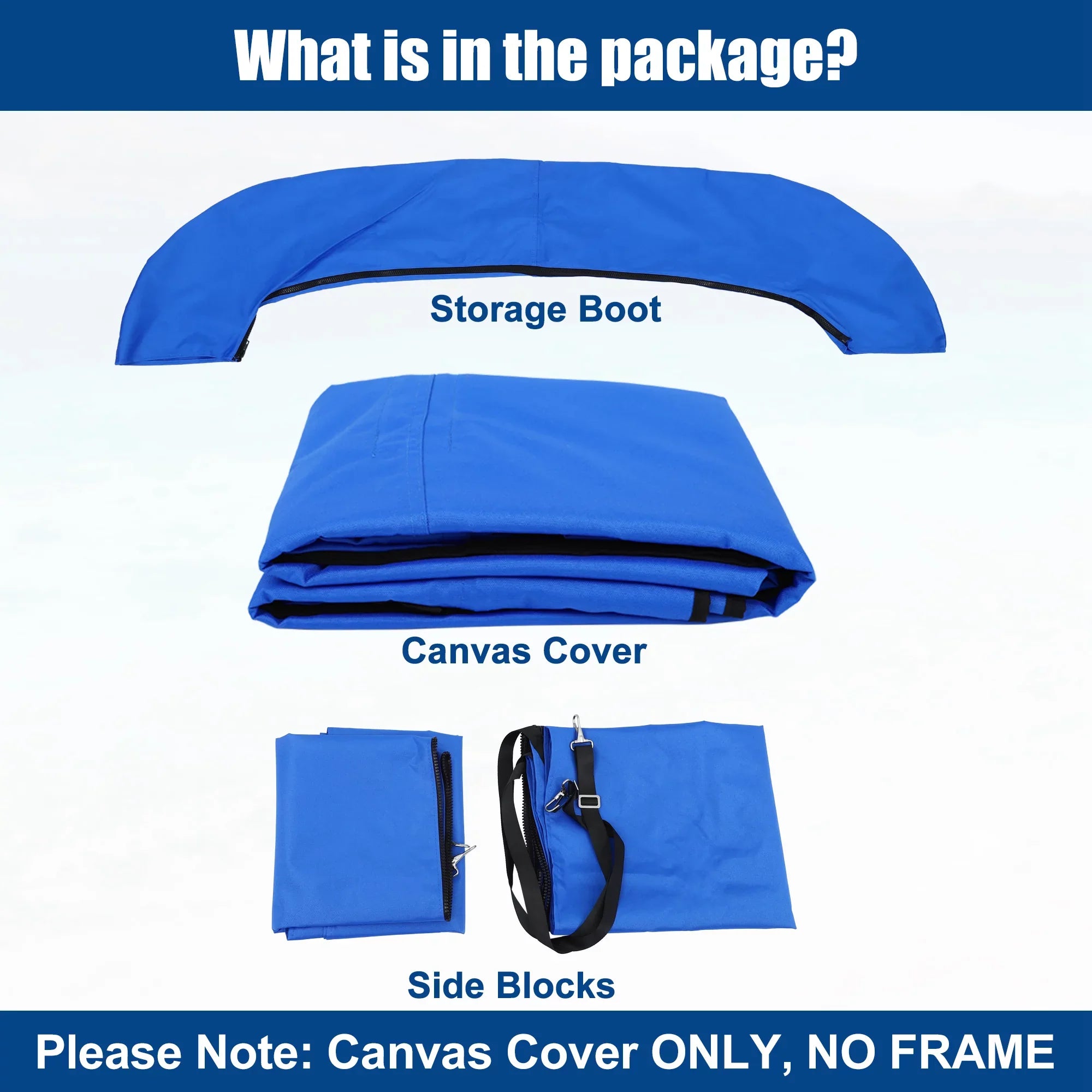 Side Canvas Detachable Blocks Top Blue 8'Lx54"Hx67"-72"W Bargains 4Bow Unique With Bimini