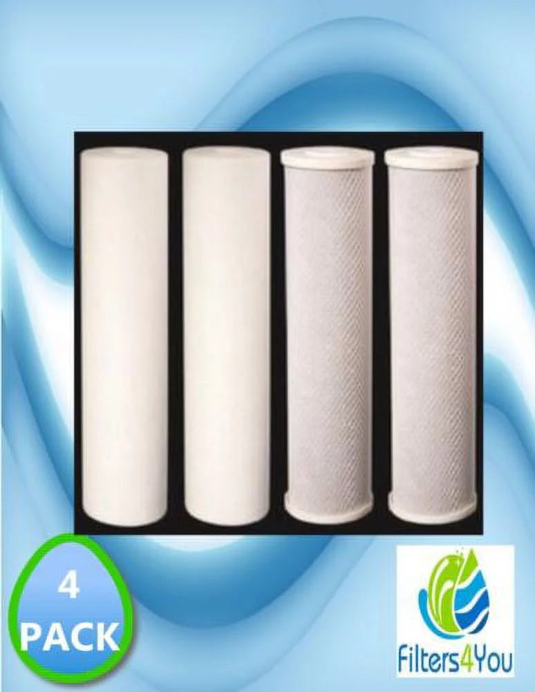 Sediment 20”x4.5" Block Big Carbon Replacement & Set CTO Blue Cartridges Filter