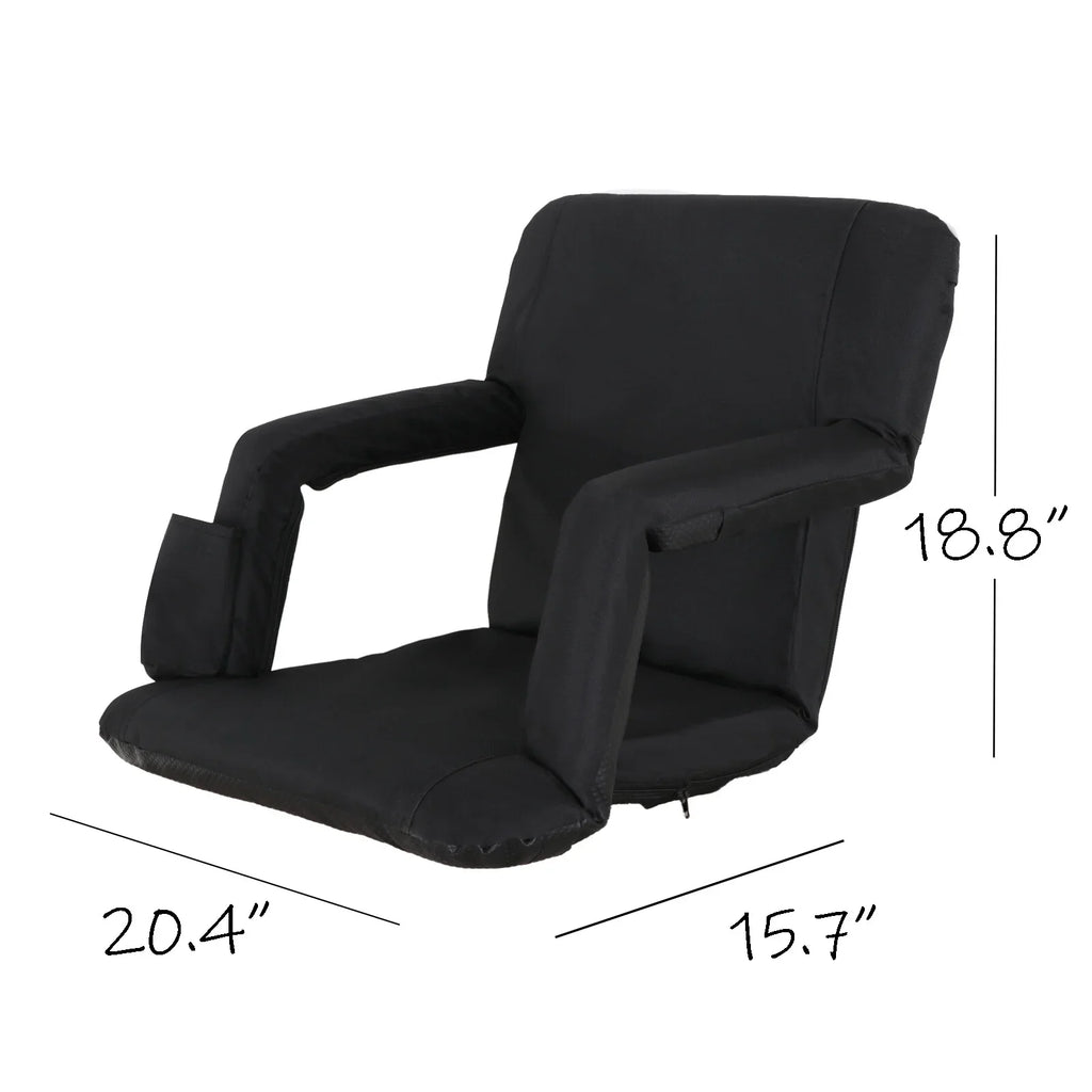Seat Black Waterproof, Stadium Chair 6 HomGarden Bleachers, Portable Reclining for Seat Folding