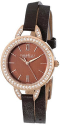 York Double Caravelle 44L130 Watch New Wrap Leather Brown Ladies