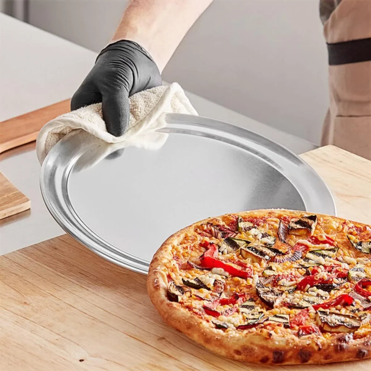 Pan Wide Home for Tray Baking Pizzeria Pizza Set of Aluminum Rim- Bakeware Restaurants Round Tray Tray & 11” 3 Kitchen Pan TrueCraftware- Round Pizza Pizza Tray Baking