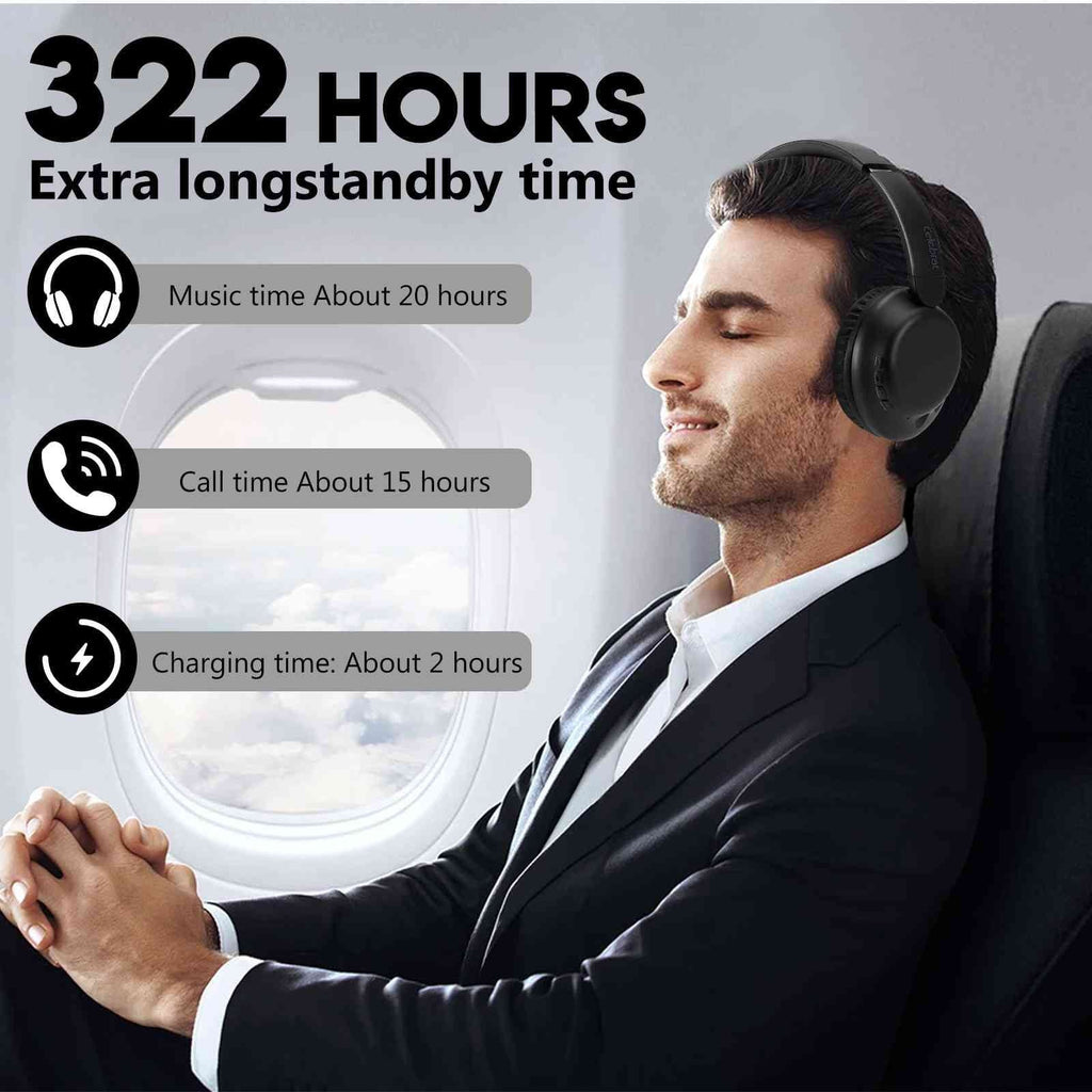 A32 12 SE/Poco & - 200H Bluetooth for HD UrbanX M6 Pad Travel Headphones 20H Mic Note Wireless Sound 5G/Redmi Over-Ear Pro Workout - -Black with Xiaomi Poco 5G, Standby, C65/Redmi Playtime, 12R