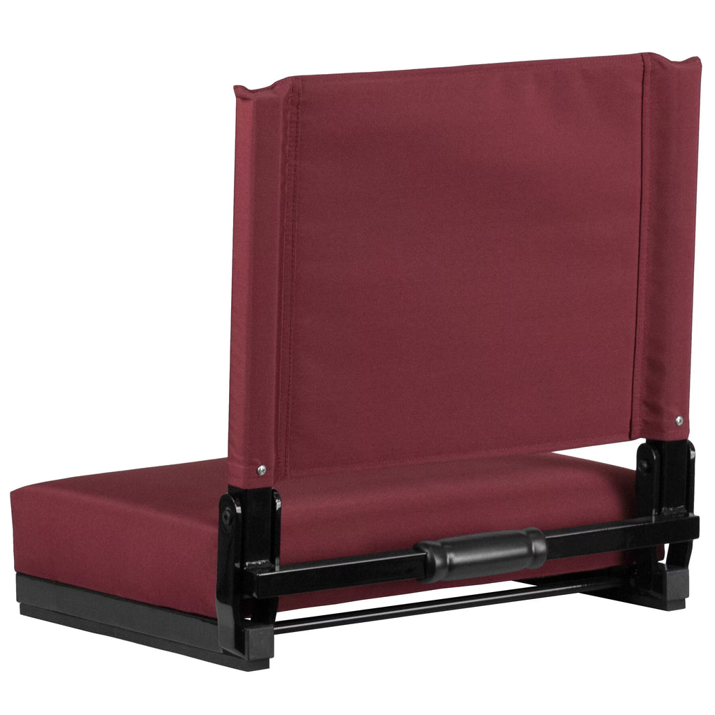 Flash Rated - Handle Maroon by Flash lb. Seat, Ultra-Padded Stadium Grandstand Furniture Seats & Comfort Chair with Lightweight 500