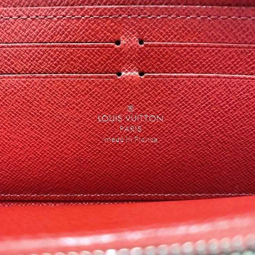 Clemence Epi MI1115 Leather Portefeuille Pre-Owned Long (Good) Red Wallet M60913 Coquelicot LV