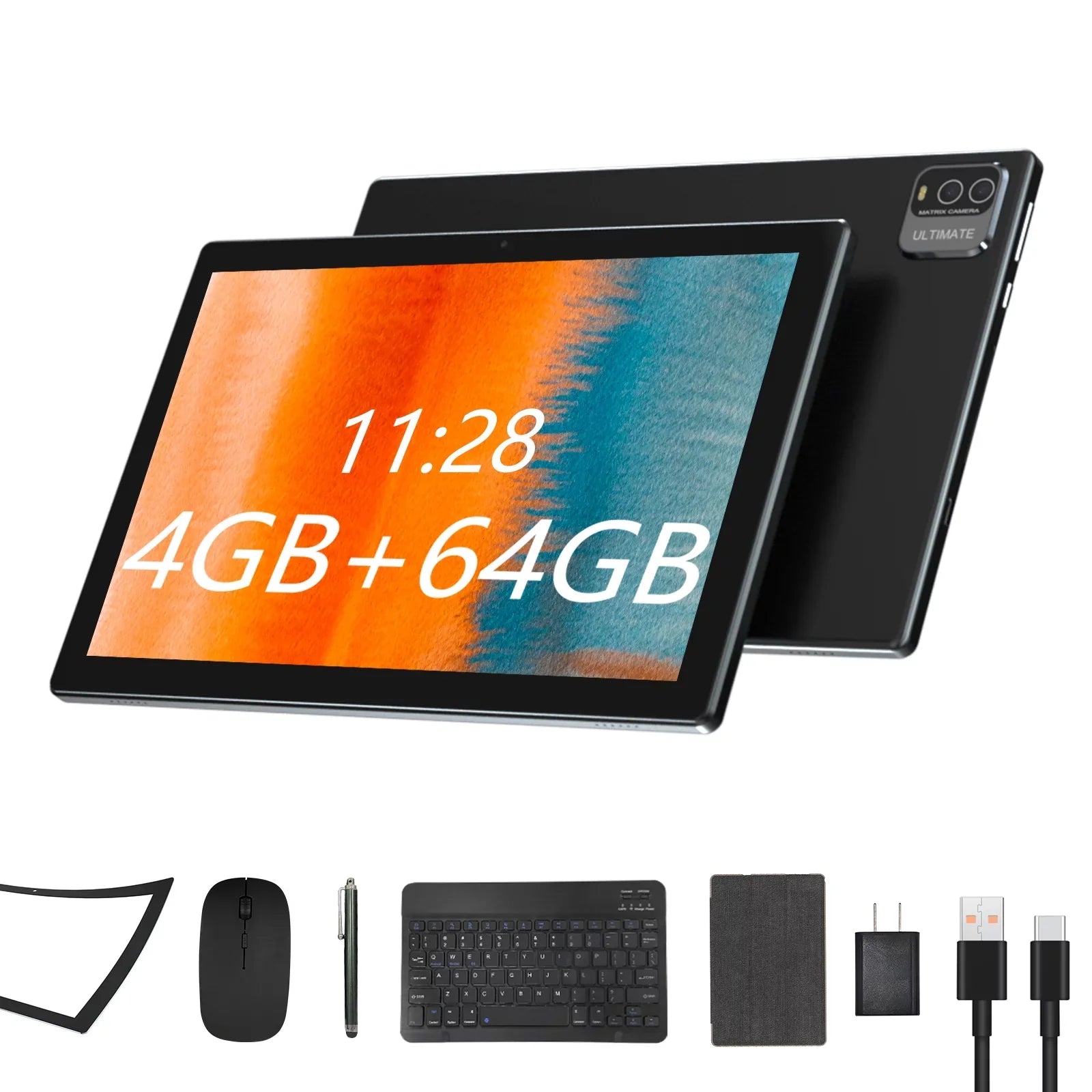 Long 4GB+64GB+512GB 1 Coopers Keyboard Tablet, PC 11 Life, with Android inch Camera, 2 Battery Tablet in Certified Dual Tablet Bluetooth, 10 Expandable WiFi,