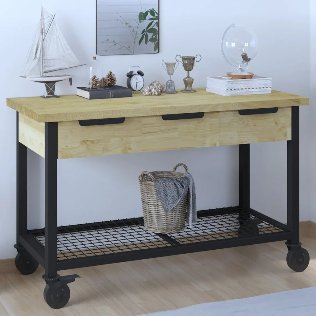 & Industrial 62" Rove Wood Metal Workbench
