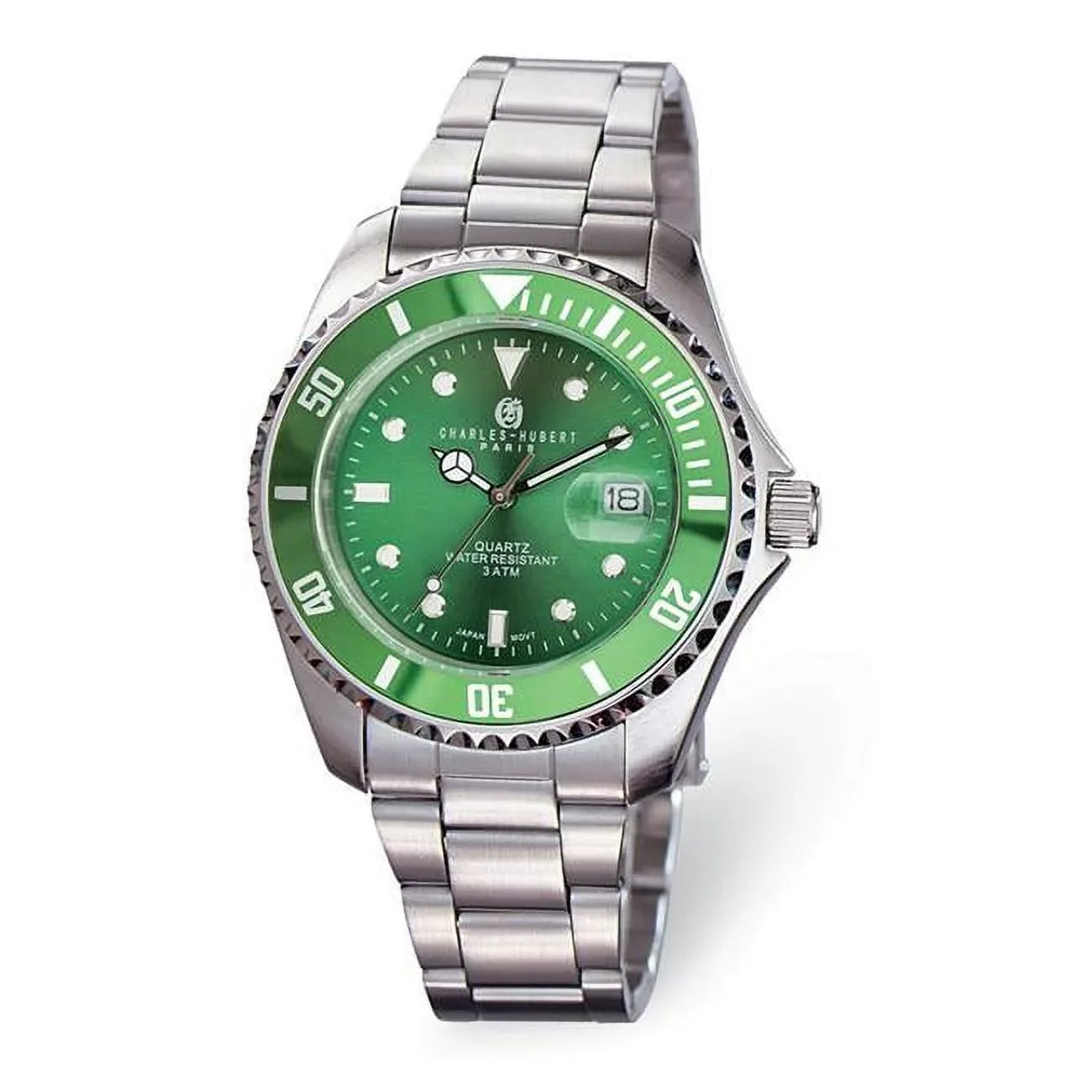 Watch Steel Green Finest Charles Stainless Gold Dial Hubert