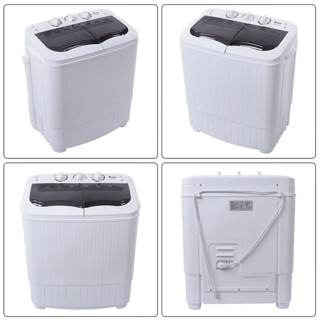 with 6.6lbs Washing SYTHERS Dorms Tub Machine 7.7lbs Spinner, Apartments Mini Pump, for Machine Washer 14.3lbs, Semi-Automatic Drain Combo Twin Washer with