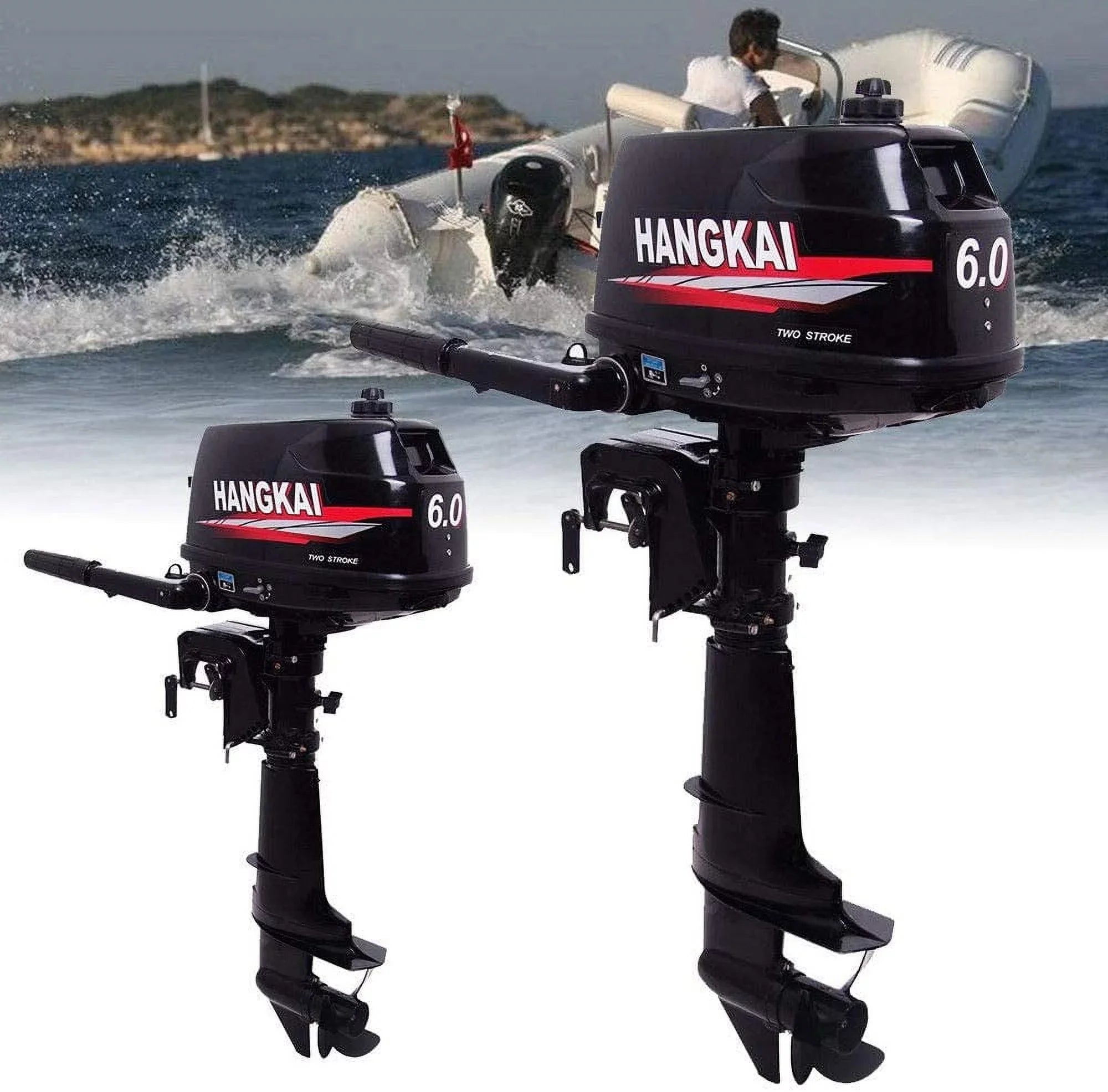 CDI Boat Fishing Inflatable Durable Cast liquid System Moto Cooling 6HP 2-Stroke Construction Outboard Aluminum Engine FETCOI