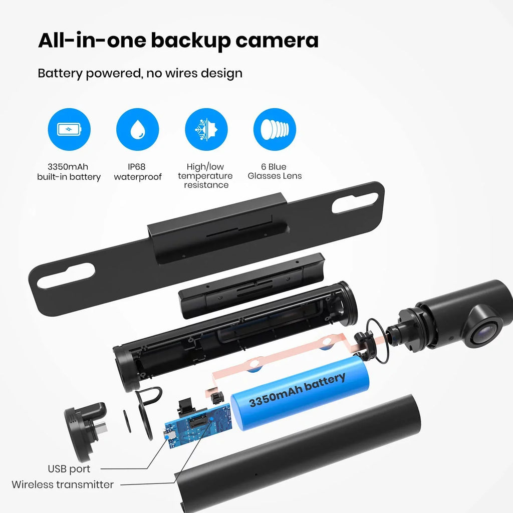Vision with Trucks, Camera Wireless Car, for Backup View Rear/Front dimension Mini Super TW1 Back Camera Systems Installation, DIY for AUTO-VOX Monitor Up Night 3Mins 5''