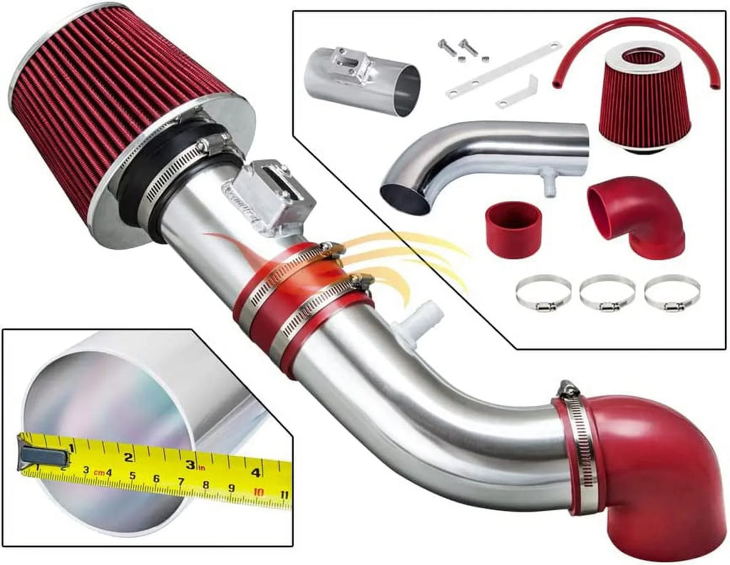 L4 Kit RED 2.4L Combo 05-10 Rtunes SS Filter Intake Cobalt Ram For Air Cobalt/Chevy Racing + Short Chevy