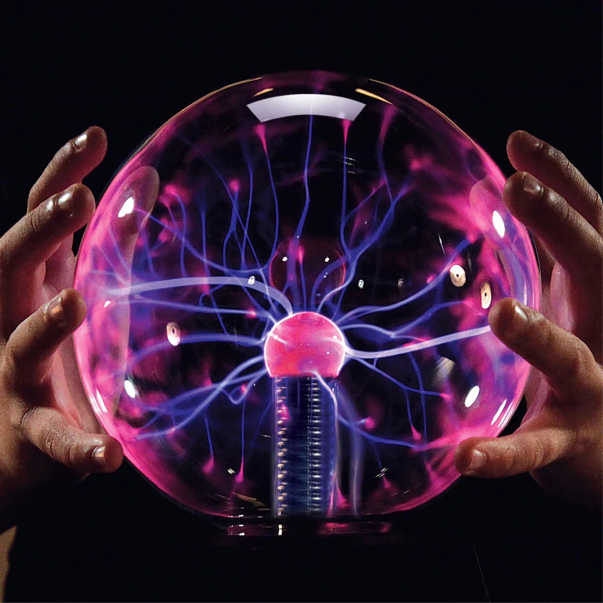 Sound and Sensitive AC Coil, Electric Kids Lamp Touch Adapter, Globe Discovery Plasma for Room Lightning with Lamp-design Desk, Lava Light Tesla STEM Interactive Glass and #Mindblown 6" Includes