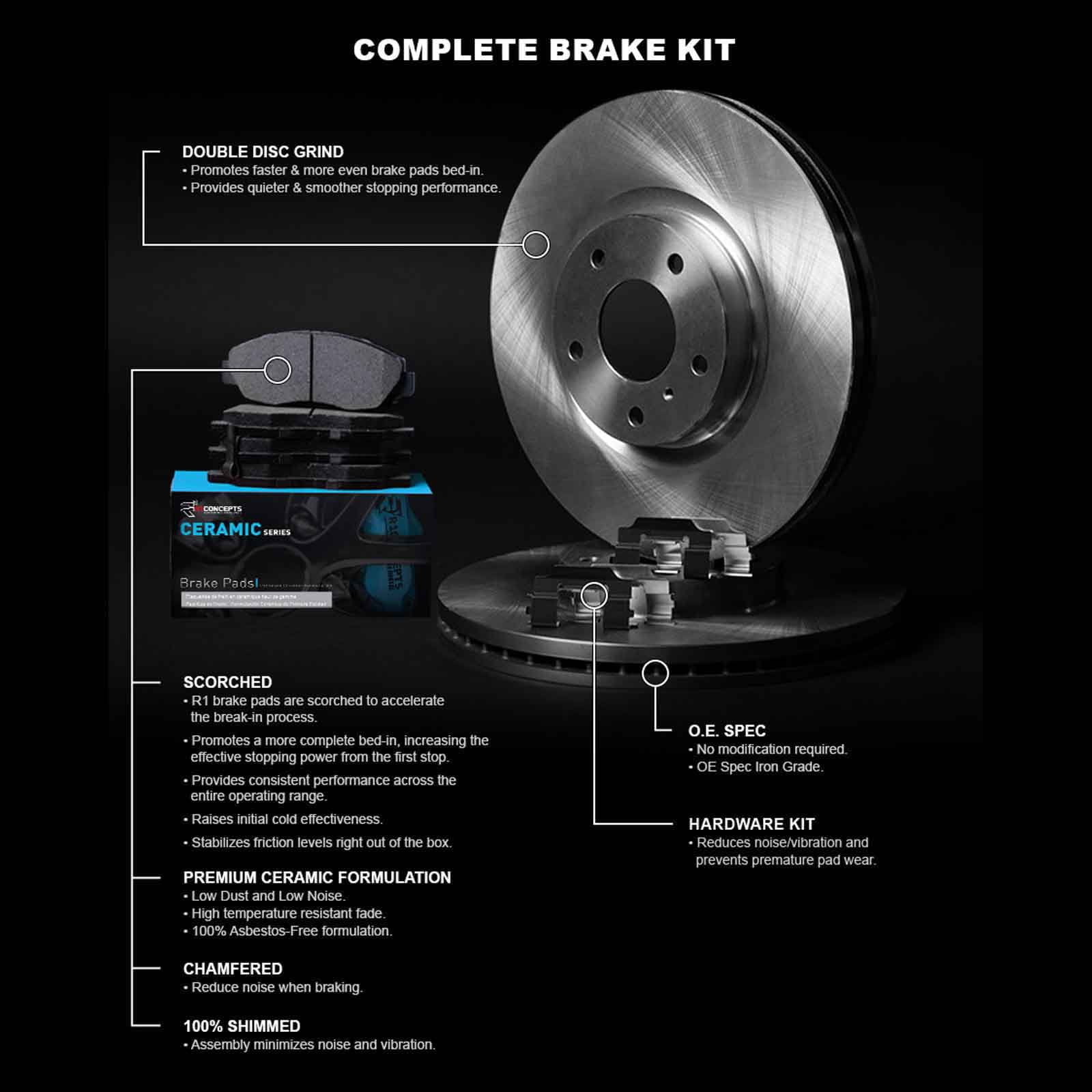 Wfwh1 63147 C R1 R1 Rotor 2008-2015 With Line Concepts select: E Series Fits Ceramic Brake Concepts -BENZ