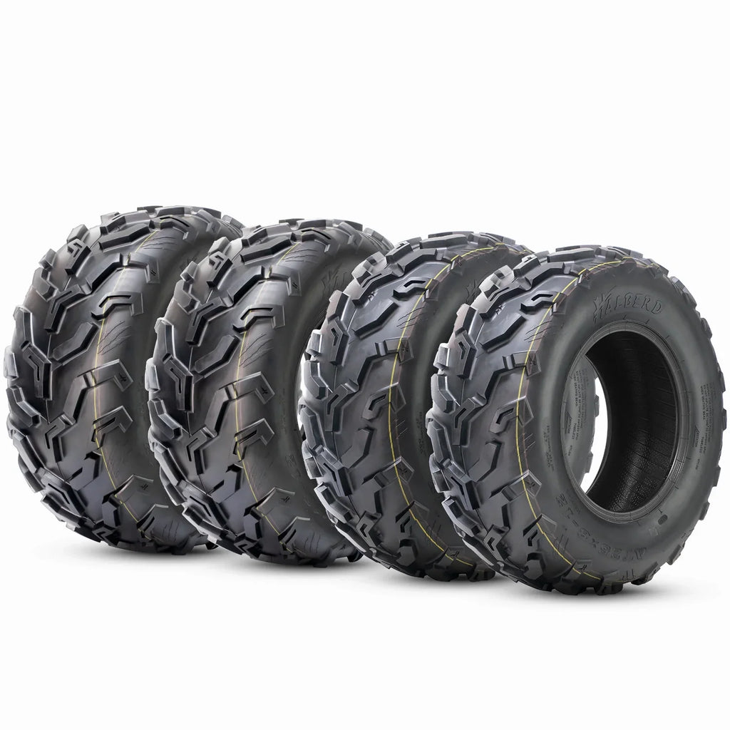 Set of 25x10-12 4 Rear 25x8-12 Front Tire & Road 6PR ATV/UTV off All Terrain Trail Sand Tires HALBERD