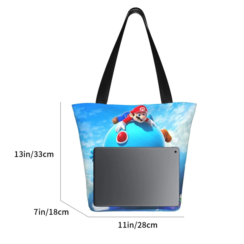 Mario Super Shopping Galaxy Large Capacity Tote For Beach School Business Handbag Bag Women's Travel Shoulder Work Game