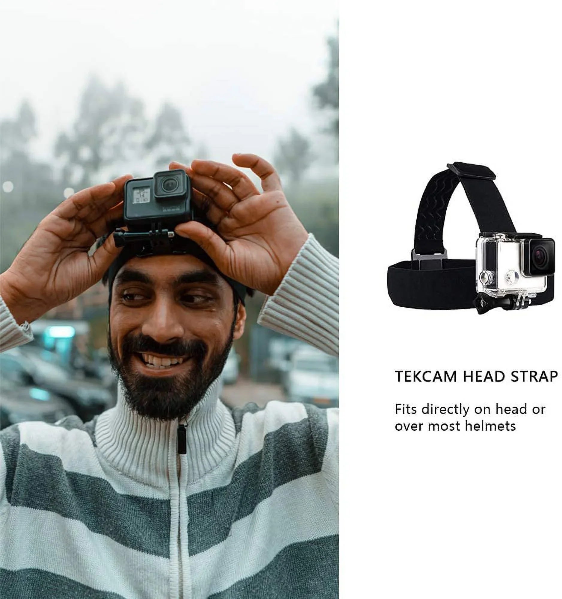 Action Head Camera Wearing 5/AKASO/Dragon Hero Mount with 8 Gopro 9 Compatible Head 10 6 11 Strap 7 Belt