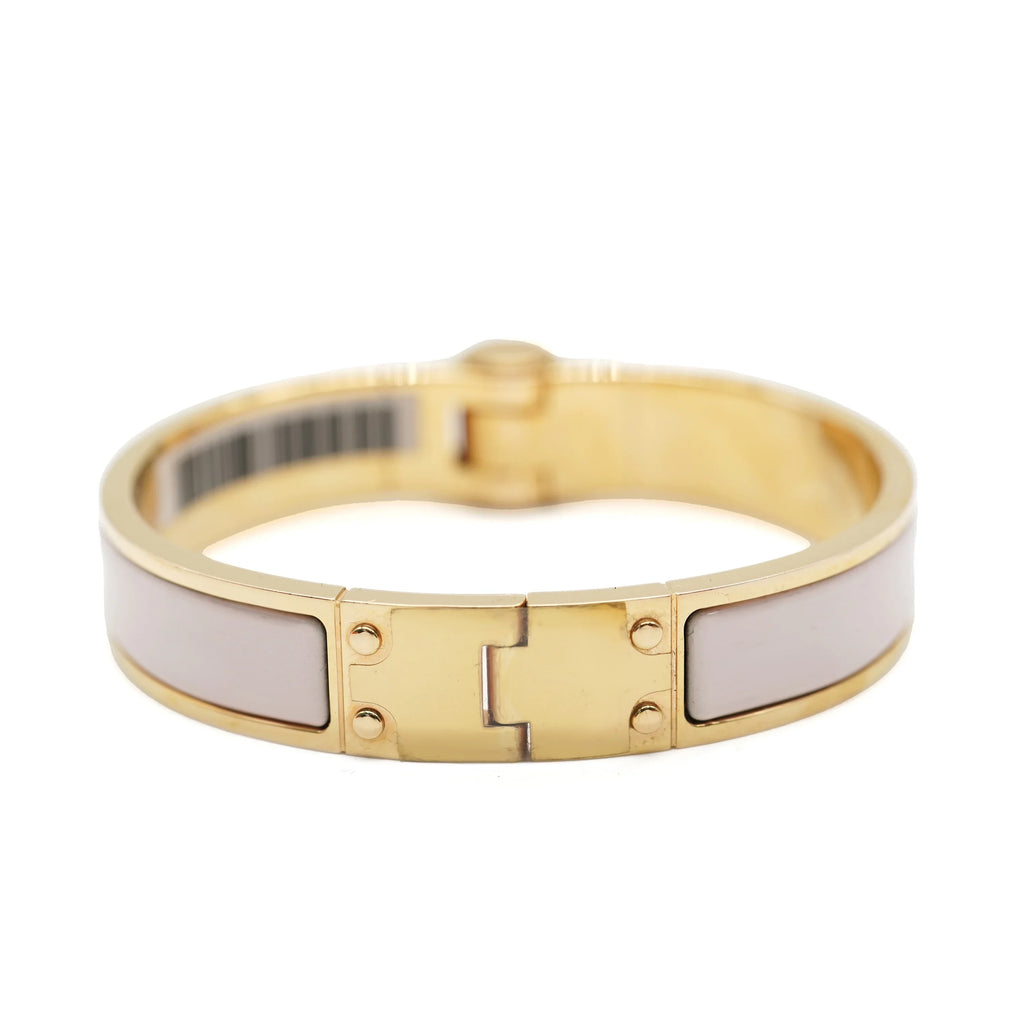 Uni Hinged Narrow Charniere Candeur Bracelet In Pre-Owned Rose Hermes