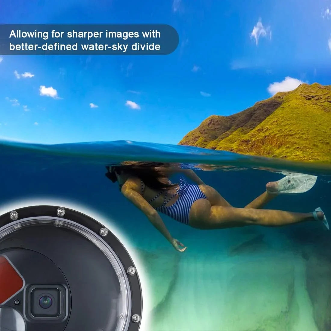 10x and Hero Housing Case Floating Waterproof Dome 8 Grip and GoPro Black, Lens GoPro Macro for for Built-in Filter Red Dome Port Camera, Hand with SOONSUN Filter HERO8 Switchable Trigger Black