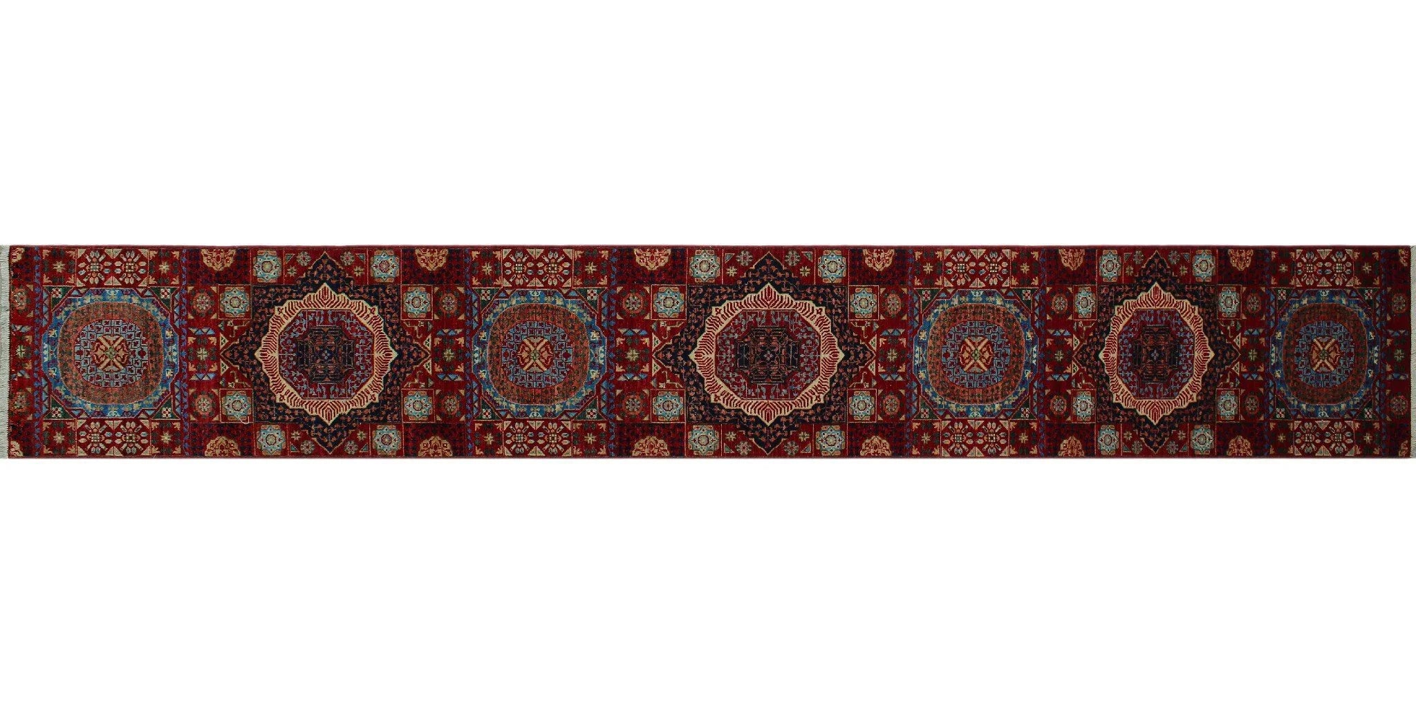 Red/Blue Aria Runner, 17'8" x 2'7" Lenora