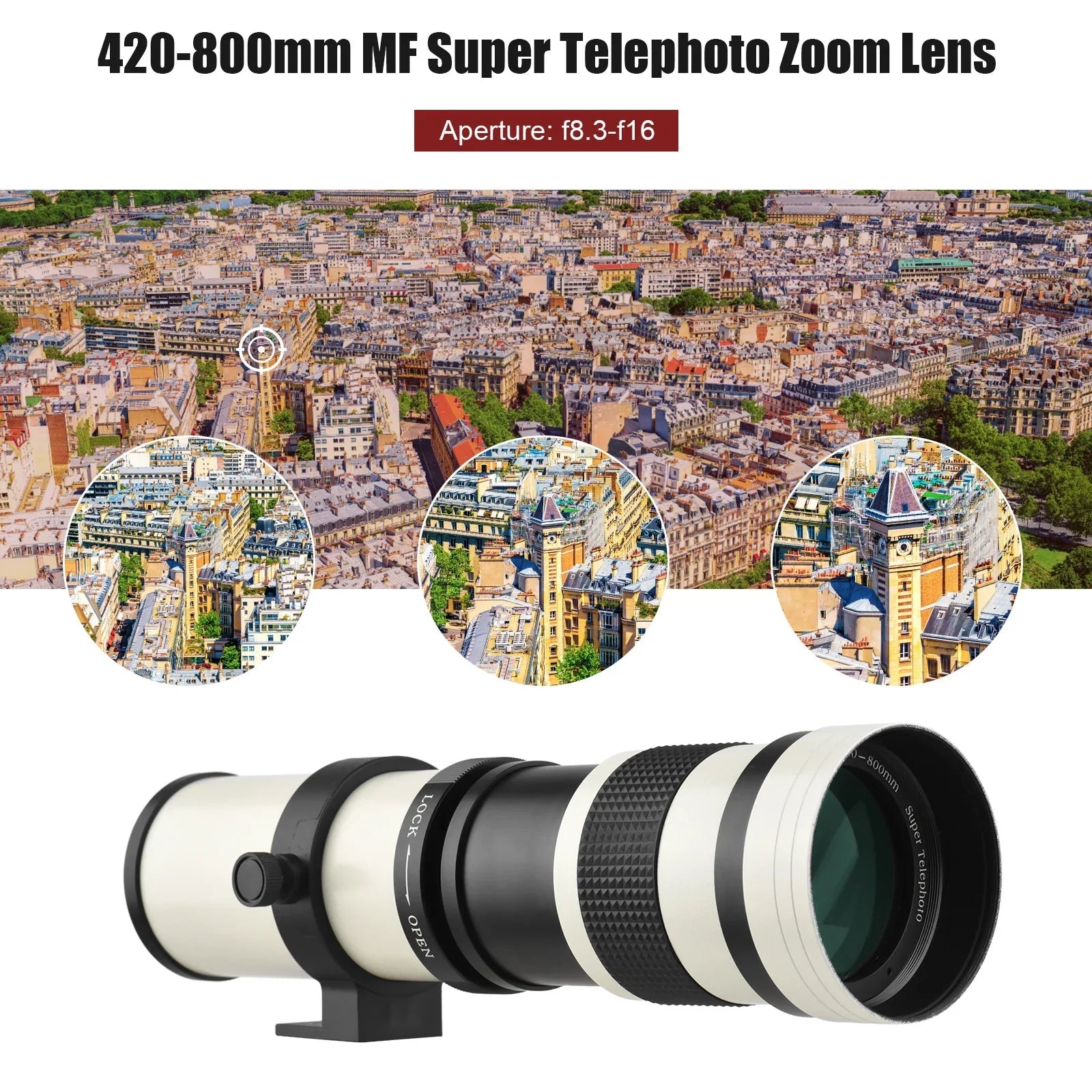 Replacement for Super Pristin T Olympus Zoom 14 Fujifilm Cameras with 420-800mm F8.3-16 Mount MF Thread Universal Lens Telephoto Nikon