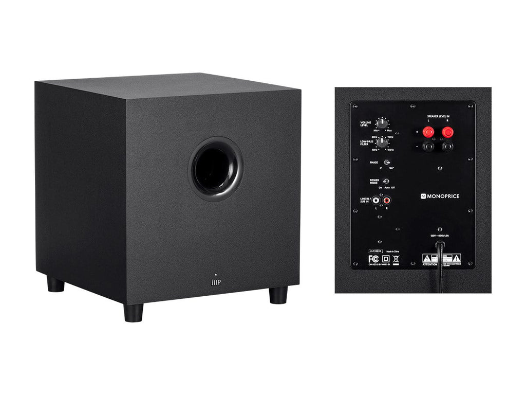 200 Home 5.1.4-Ch. 8 Inch System Immersive Black With Watt Monoprice - Subwoofer Premium Theater