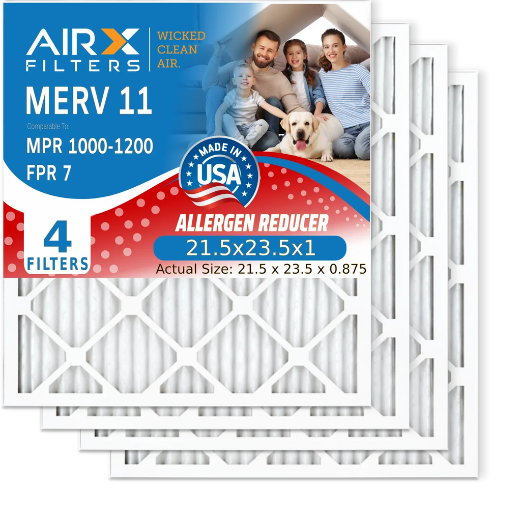 Comparable MPR HVAC Filter FPR 21.5x23.5x1 Air 21.5x23.5x1 Pleated 1000, 11 Made FILTERS AIR. by Pack 1200 Electrostatic 4 WICKED CLEAN MPR AIRX to Furnace Filters USA Air Filter MERV Conditioner 7 &