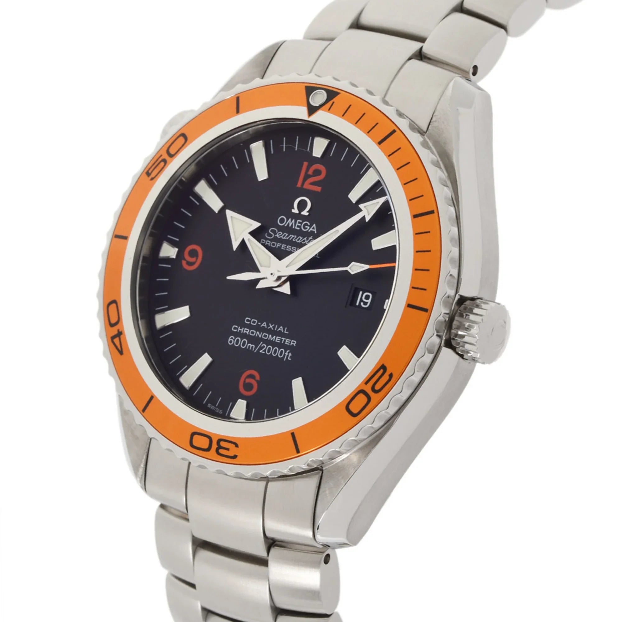 Pre-Owned Dial Planet Ocean Black 600 Co-Axial Automatic OMEGA Watch Men's 2208.5 Seamaster (Good) SS