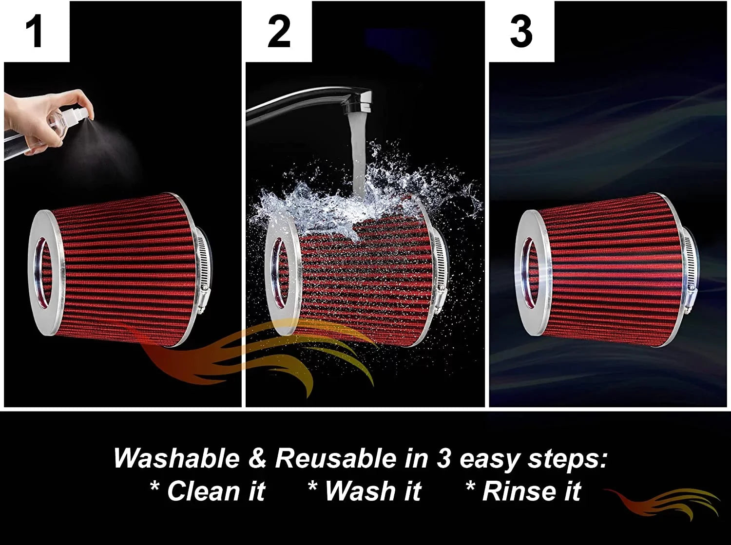 L4 Kit RED 2.4L Combo 05-10 Rtunes SS Filter Intake Cobalt Ram For Air Cobalt/Chevy Racing + Short Chevy