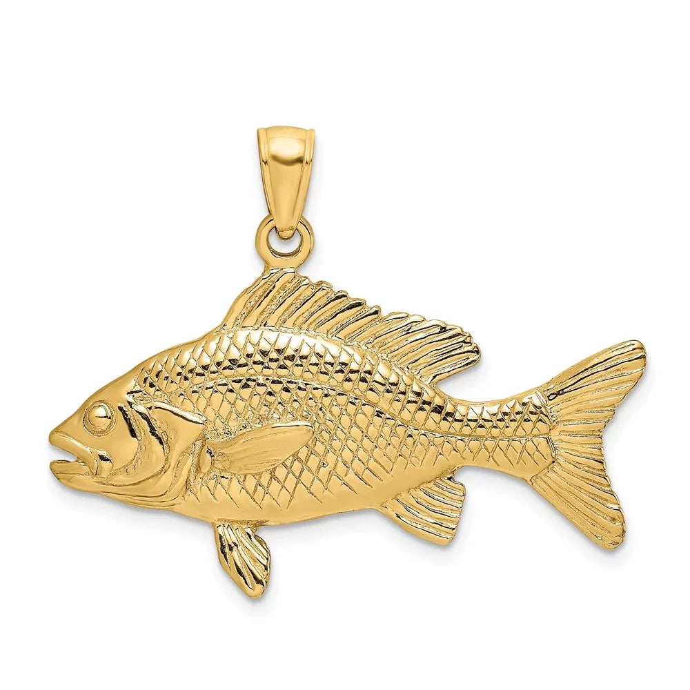 mm) Women (L Gold - 3-D 19 Red Yellow for 14k mm, W Snapper - Fish Charm Auriga 34.6 Textured