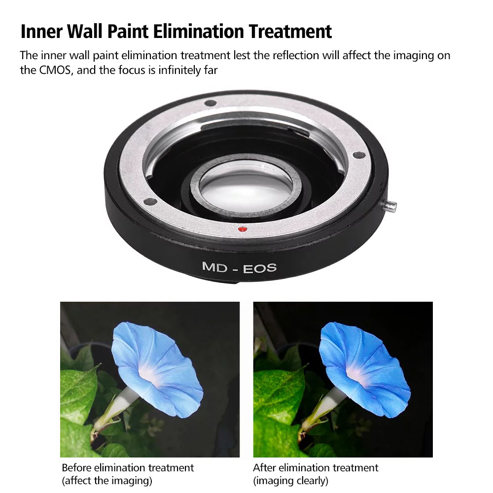 with Lens Infinity Camera, Compatible Lens, for Canon Corrective to with EF Lens Mount MD Adapter Focus Ring Minolta Allows