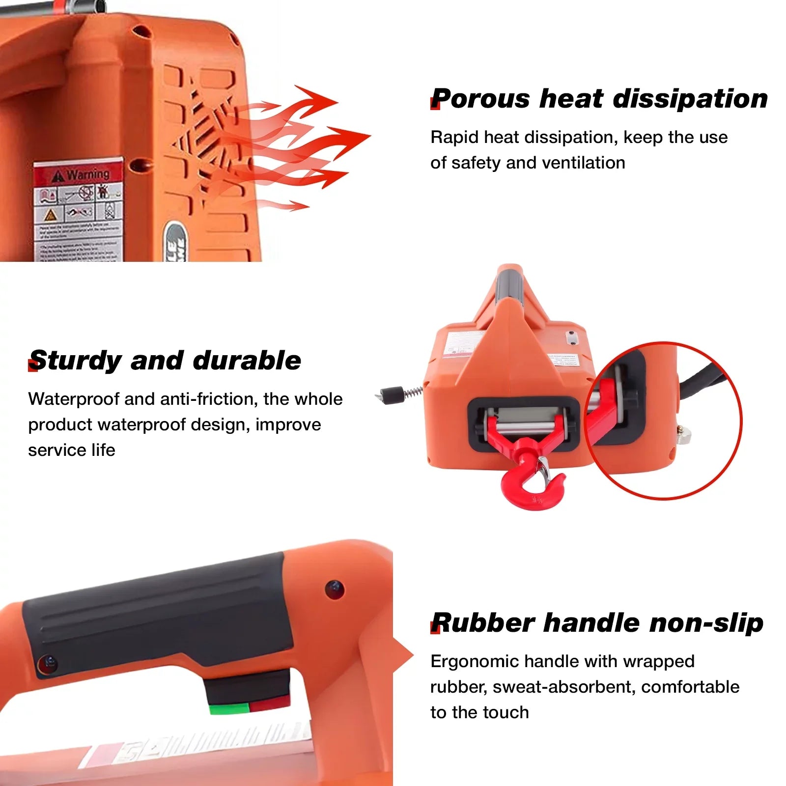 and Protection Wireless Electric Crane, Hoist Control, Portable Height, Towing for Winch 1 Overload Winch, Winch, Remote Electric 2 Lifting in 110V w/Wire 2200lbs Lifting Power 25ft