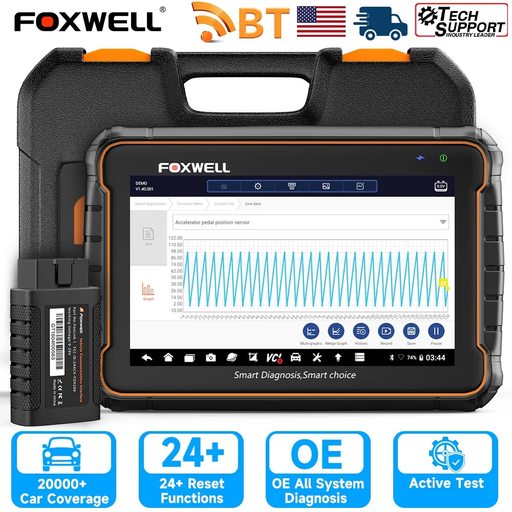 Free Scanner Car Reader Diagnostic Year Foxwell ABS Update Reset Services Bleeding Code Bluetooth Vin Systems GT60 2 Bidirectional All Analyzer Scan Vehicle OBD2 Tool 24 Automotive Maintenance Auto