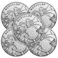 1 Silver 5 Lot Design Round oz Troy .999 - of Achilles Fine