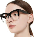 0 Computer OCCI 350 150 Reading (Black-Clear, 6.0) 600 CHIARI 250 Blue Filter Reader Women 500 for 400 300 Magnification Glasses 200 Light 100