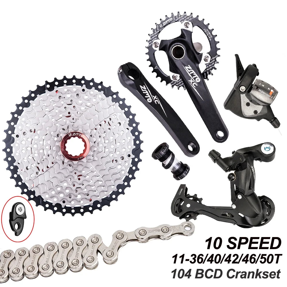 er 1x10 Cassette Mountain Chain Bicycle 11-50T transmission 10 Bike 10 Bike Speed kit Crankset kit,Flywheel Flywheel Flywheel Shifter 10 Cassette 11-50T Speed Speed Derailleurs Bike Derailleurs ZTTO