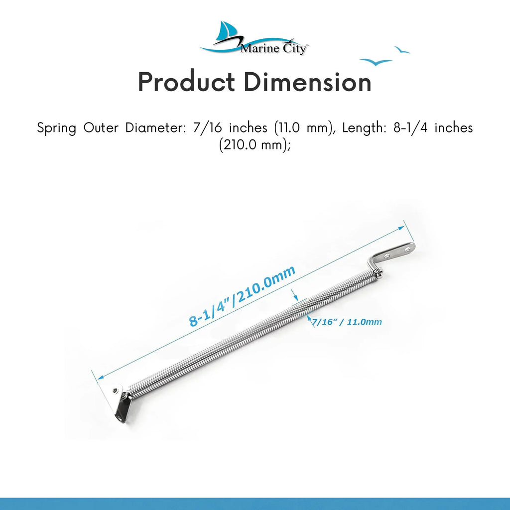 or U-Bolt with Length: inches 8-1/4 City 8-1/4 Hatch Spring L-Shape Stainless-Steel Marine and inches 10-1/4 inches Adjuster Plate
