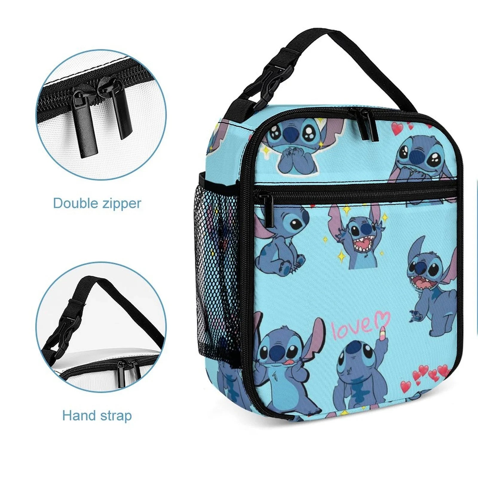 Stitch Pattern Adult Insulated Lunch Cooler Boys Handbag Kids Girls Office Bag Portable Tote Bag Lilo Bento For Thermal School