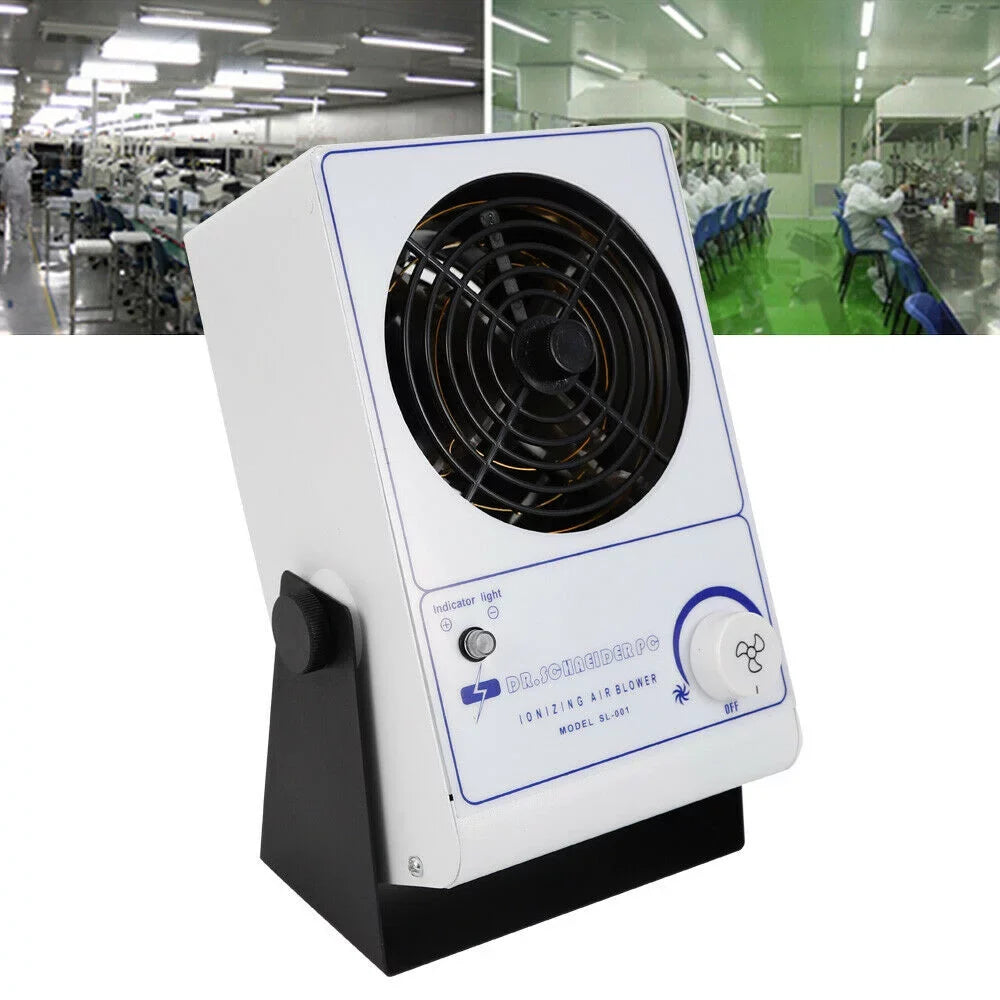 Air Static Eliminator Ionizer Ionizing 110V Ion Fan OUKANING Blower Anti-Static Discharge
