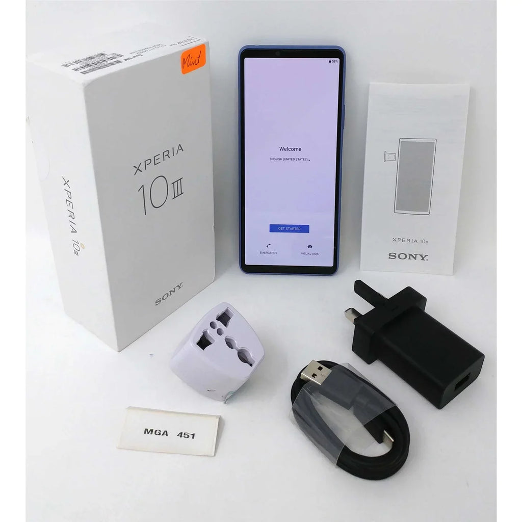 Xperia III New) 6GB 10 Blue RAM - 5G Smartphone 128GB Pre-Owned GSM (Like Unlocked XQ-BT52 Factory