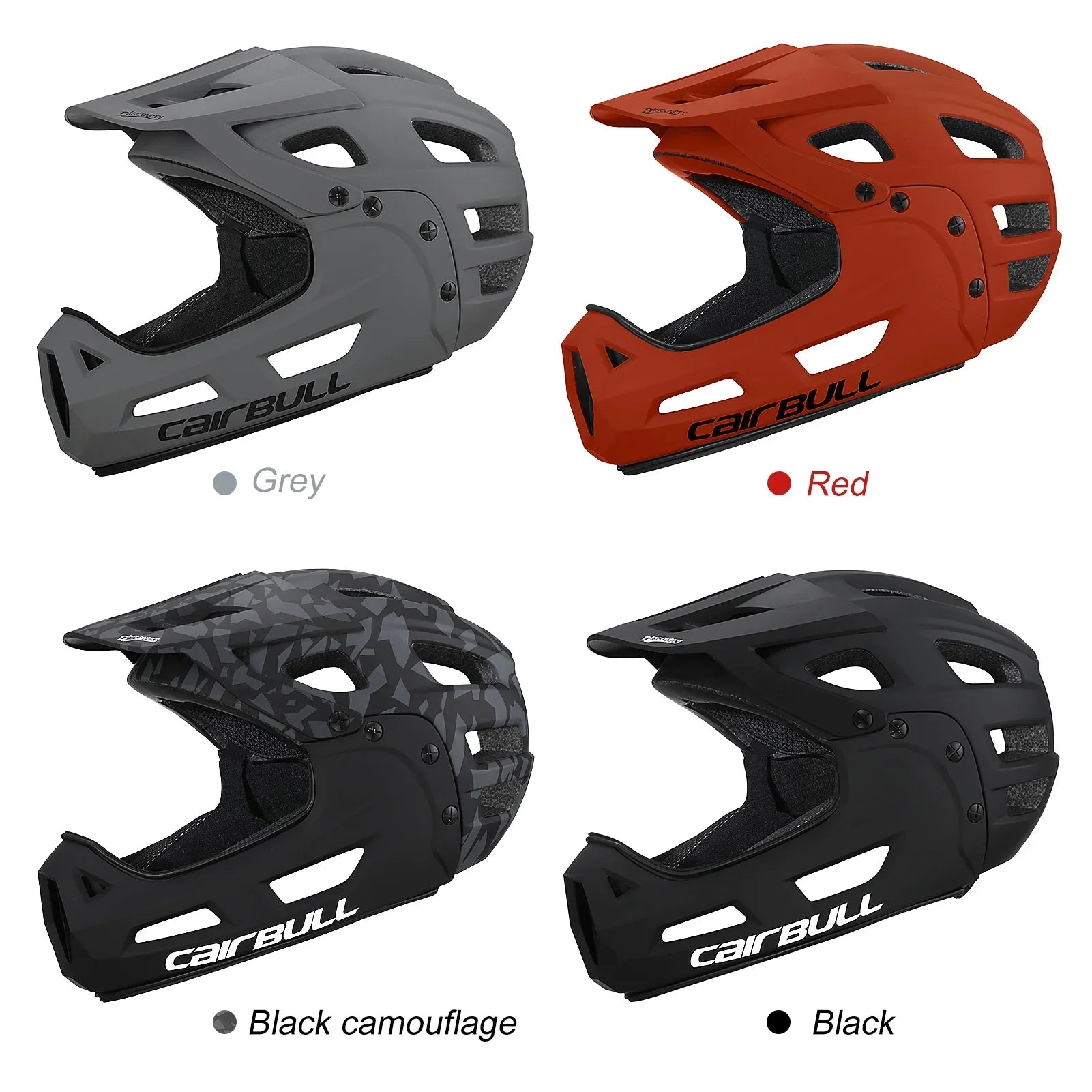 CAIRBULL Full Mountain Helmet Face Guard Visor with Chin Helmet Biking Detachable Bike and