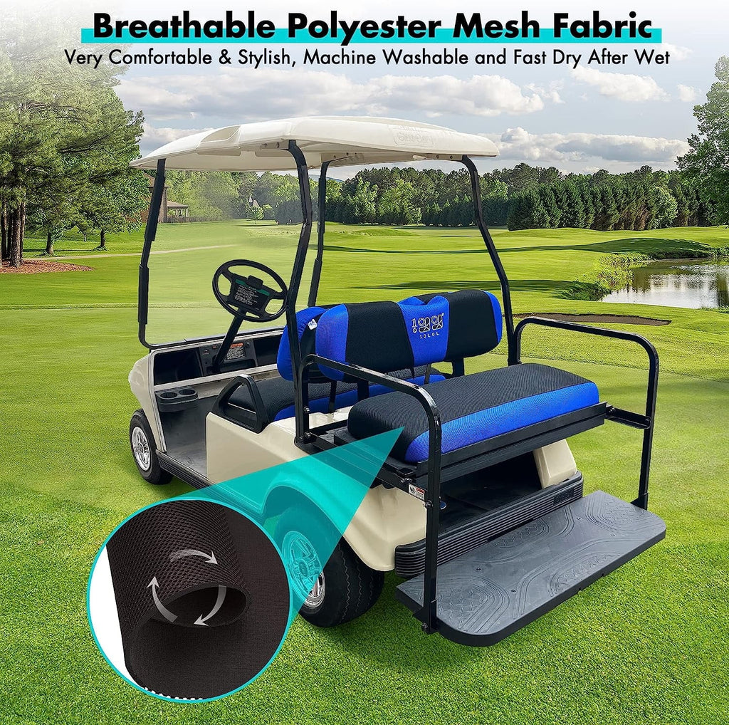 Club & DS 10L0L Black Cart Front TXT Set for Blue RXV Car Seat Golf 2000-up Cover EZGO Rear