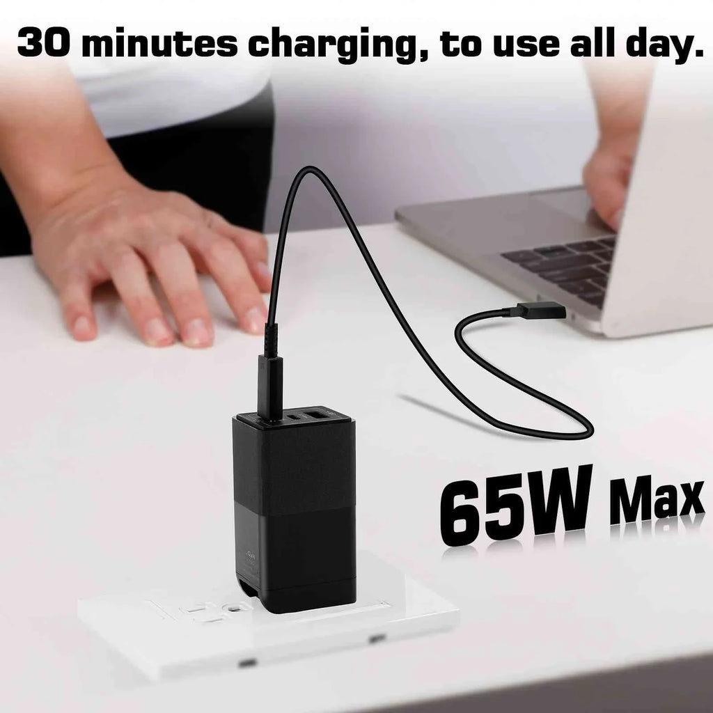 Doogee 65W Charging Pro/S58 MacBook, Galaxy, Ports Compatible with UrbanX Dual 3 Plus/S96 Charger Pixel, Fast USB Steam Pro/S59, USB-C iPhone, S86/S88 Deck with High-Speed Travel &