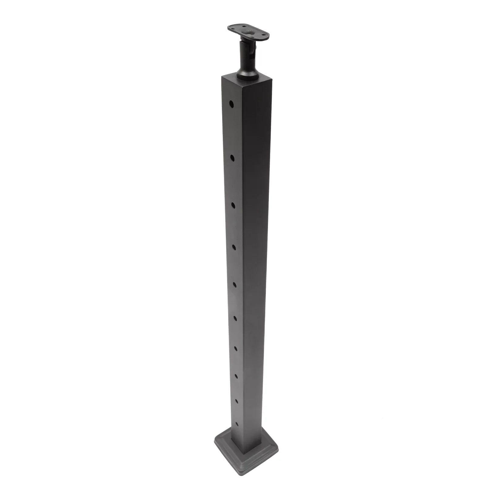 Concrete Stainless Top Post Finish Black Mount Post Railing Post Line Wood Cable Steel 36"x2"x2" Top Level Deck Level Adjustable Level drilled