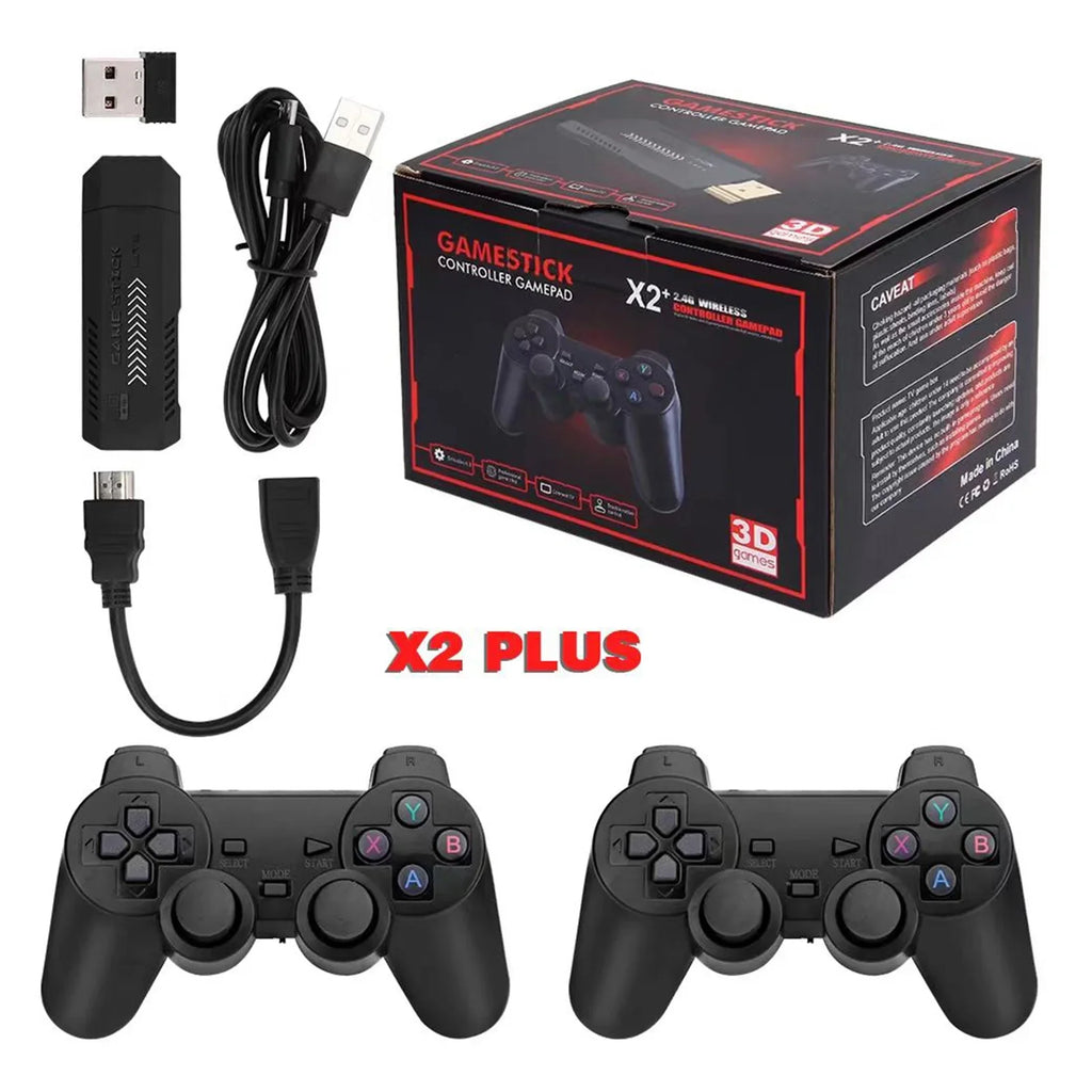Retro Plus Console Wireless Stick Double Games Retro Games,128GB X2 Game Upgrade Wireless Controller,30000+ Console,